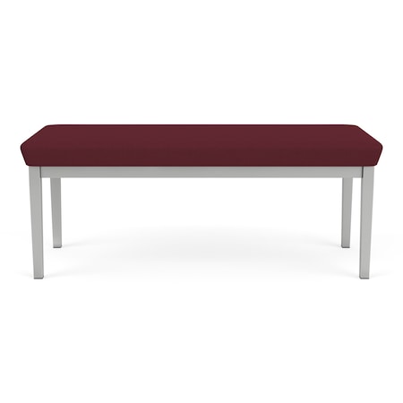 Lesro Lenox Steel 2 Seat Bench, Wine/Mulberry (Red) Seat, Wine/Mulberry Back, 45 W 21 L 18.5 H LS2001